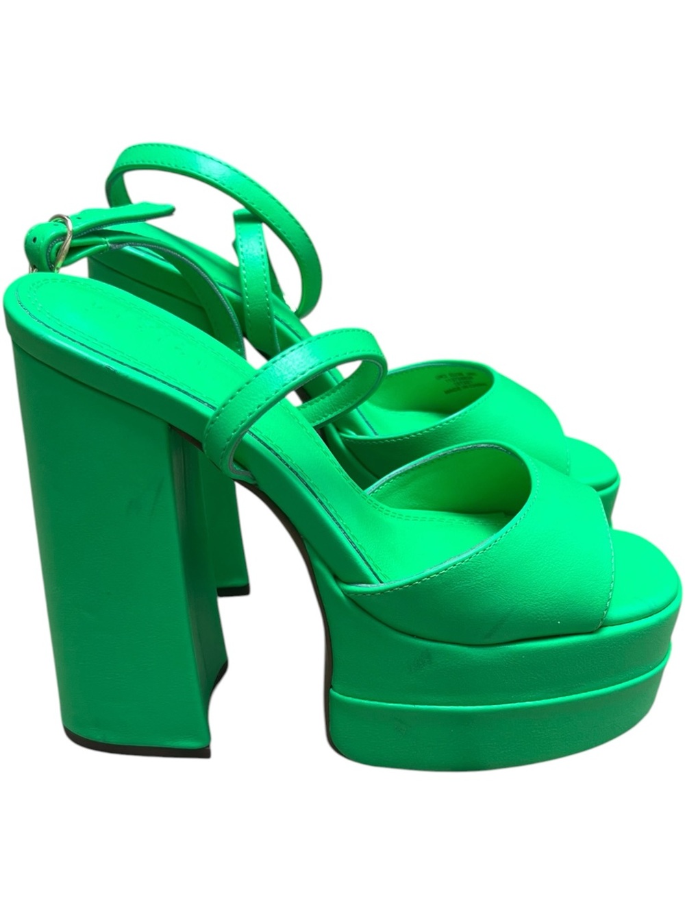 ASOS Bright Green High Platform Block Heel Sandals